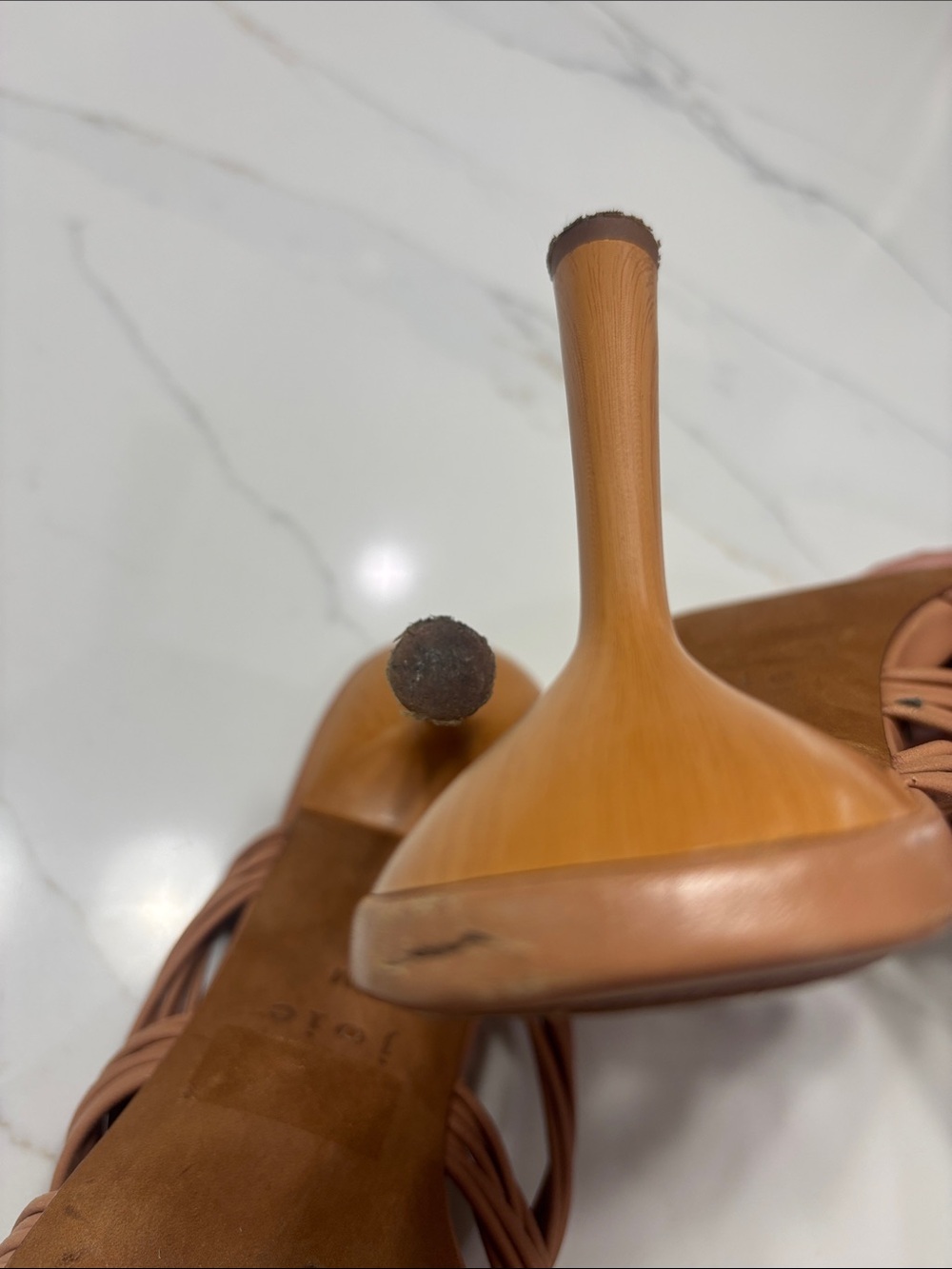 Joie Tan Strappy Knot-Detail High Heel Sandals - Picture 12 of 13